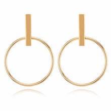 Load image into Gallery viewer, Fashion Statement Earrings Metal Round Geometric Earrings For Women Hanging Dangle Earrings Drop Earing Modern Jewelry Pun
