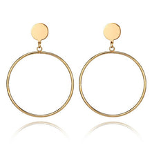 Load image into Gallery viewer, Fashion Statement Earrings Metal Round Geometric Earrings For Women Hanging Dangle Earrings Drop Earing Modern Jewelry Pun

